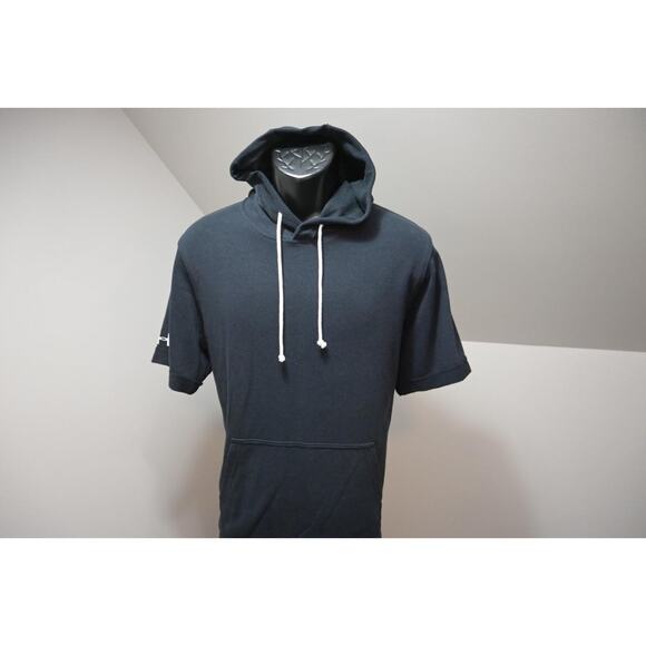 Under Armour Short Sleeve Hoodie Sweat Shirt Loose Cotton Blend Mens Sz Large - Picture 2 of 11